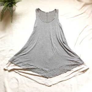 Gray Stripe A-Line Dress